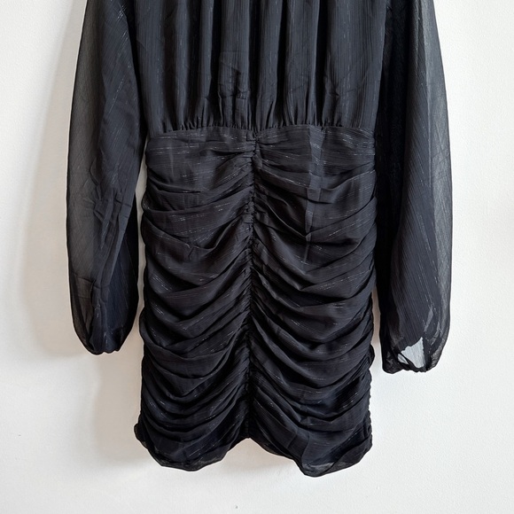 HOUSE OF HARLOW 1960 • Ruched Mini Dress in Black - Picture 12 of 16